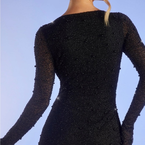 Oh Polly Black Glitter Mini Dress - Picture 4 of 5